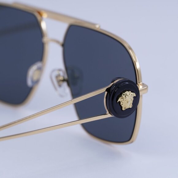 🕶️ New Versace VE2269 100287 Sunglasses - Gold Frame, Grey Lenses - Picture 9 of 10
